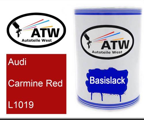 Audi, Carmine Red, L1019: 500ml Lackdose, von ATW Autoteile West.